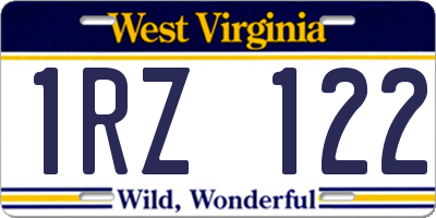 WV license plate 1RZ122