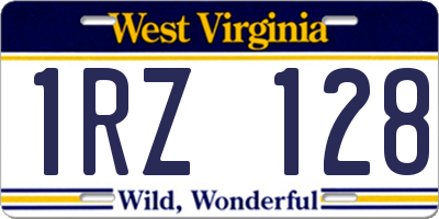 WV license plate 1RZ128
