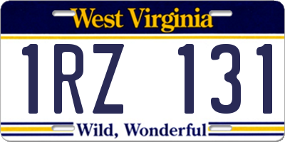 WV license plate 1RZ131