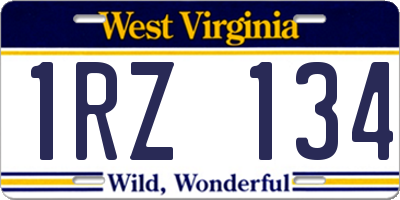 WV license plate 1RZ134