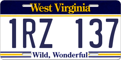 WV license plate 1RZ137