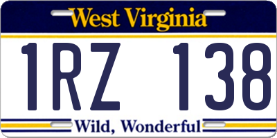 WV license plate 1RZ138