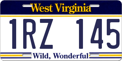 WV license plate 1RZ145