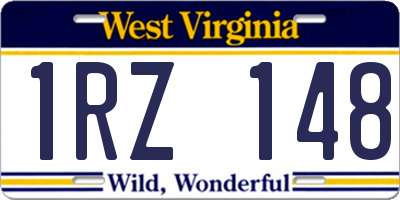 WV license plate 1RZ148