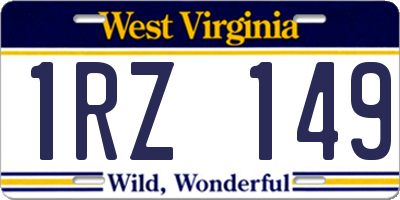 WV license plate 1RZ149