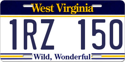 WV license plate 1RZ150