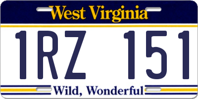 WV license plate 1RZ151