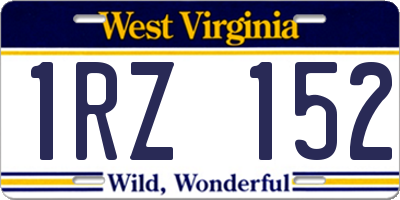 WV license plate 1RZ152
