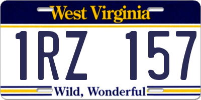 WV license plate 1RZ157
