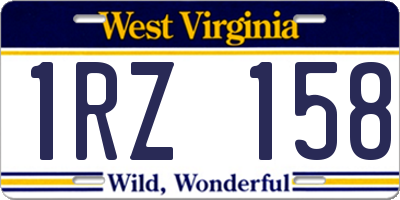 WV license plate 1RZ158