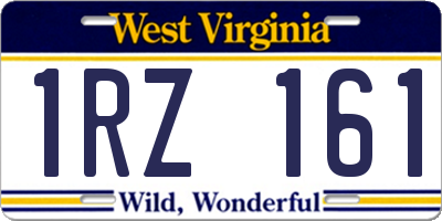 WV license plate 1RZ161