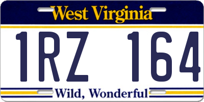 WV license plate 1RZ164