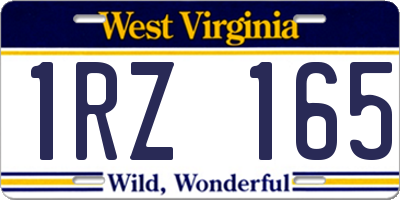 WV license plate 1RZ165
