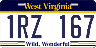 WV license plate 1RZ167