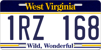 WV license plate 1RZ168