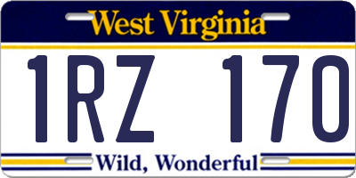 WV license plate 1RZ170
