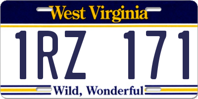 WV license plate 1RZ171