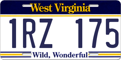 WV license plate 1RZ175