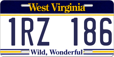 WV license plate 1RZ186