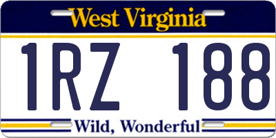 WV license plate 1RZ188