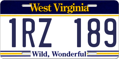 WV license plate 1RZ189