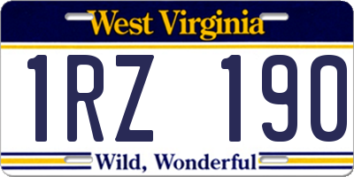 WV license plate 1RZ190