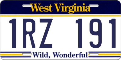 WV license plate 1RZ191