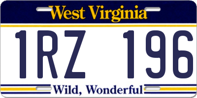 WV license plate 1RZ196