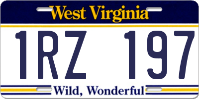 WV license plate 1RZ197