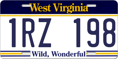 WV license plate 1RZ198