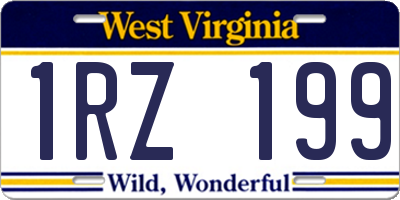 WV license plate 1RZ199