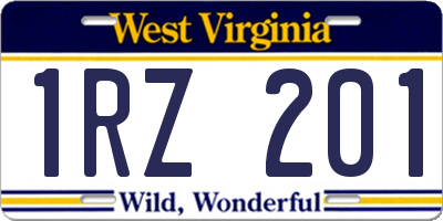 WV license plate 1RZ201