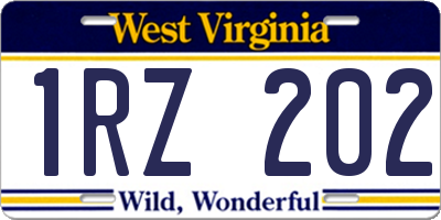 WV license plate 1RZ202