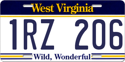 WV license plate 1RZ206