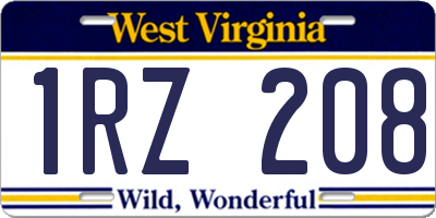 WV license plate 1RZ208