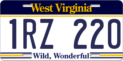 WV license plate 1RZ220