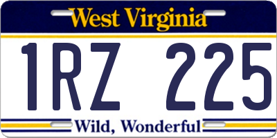 WV license plate 1RZ225