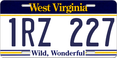 WV license plate 1RZ227