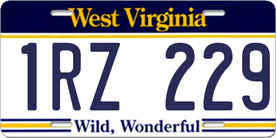 WV license plate 1RZ229