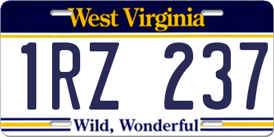 WV license plate 1RZ237