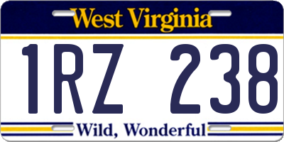 WV license plate 1RZ238