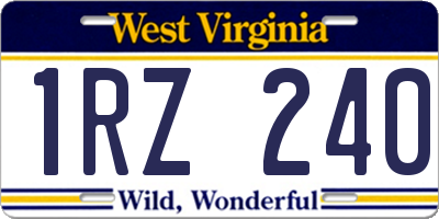 WV license plate 1RZ240
