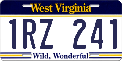 WV license plate 1RZ241