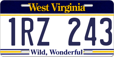 WV license plate 1RZ243