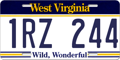 WV license plate 1RZ244