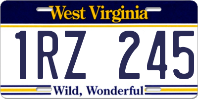 WV license plate 1RZ245