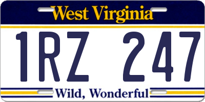 WV license plate 1RZ247