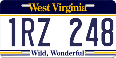 WV license plate 1RZ248