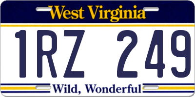 WV license plate 1RZ249