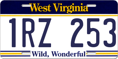 WV license plate 1RZ253